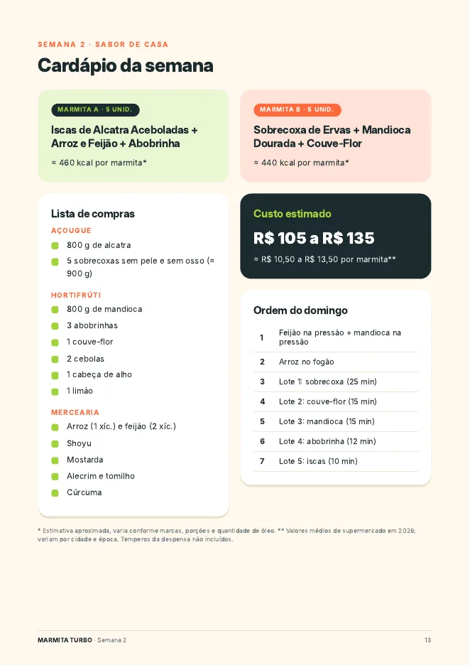 Cardápio da semana 2